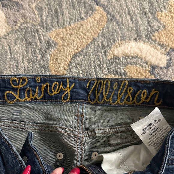 Wrangler Dark Blue Embroidered Flare Jeans - Picture 2 of 4